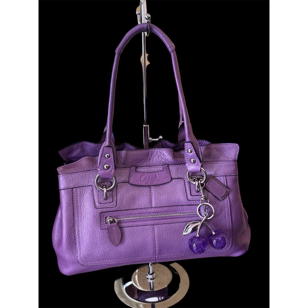 Y2K Coach Penelope Pebble Leather Lilac Shoulder Handbag Purse